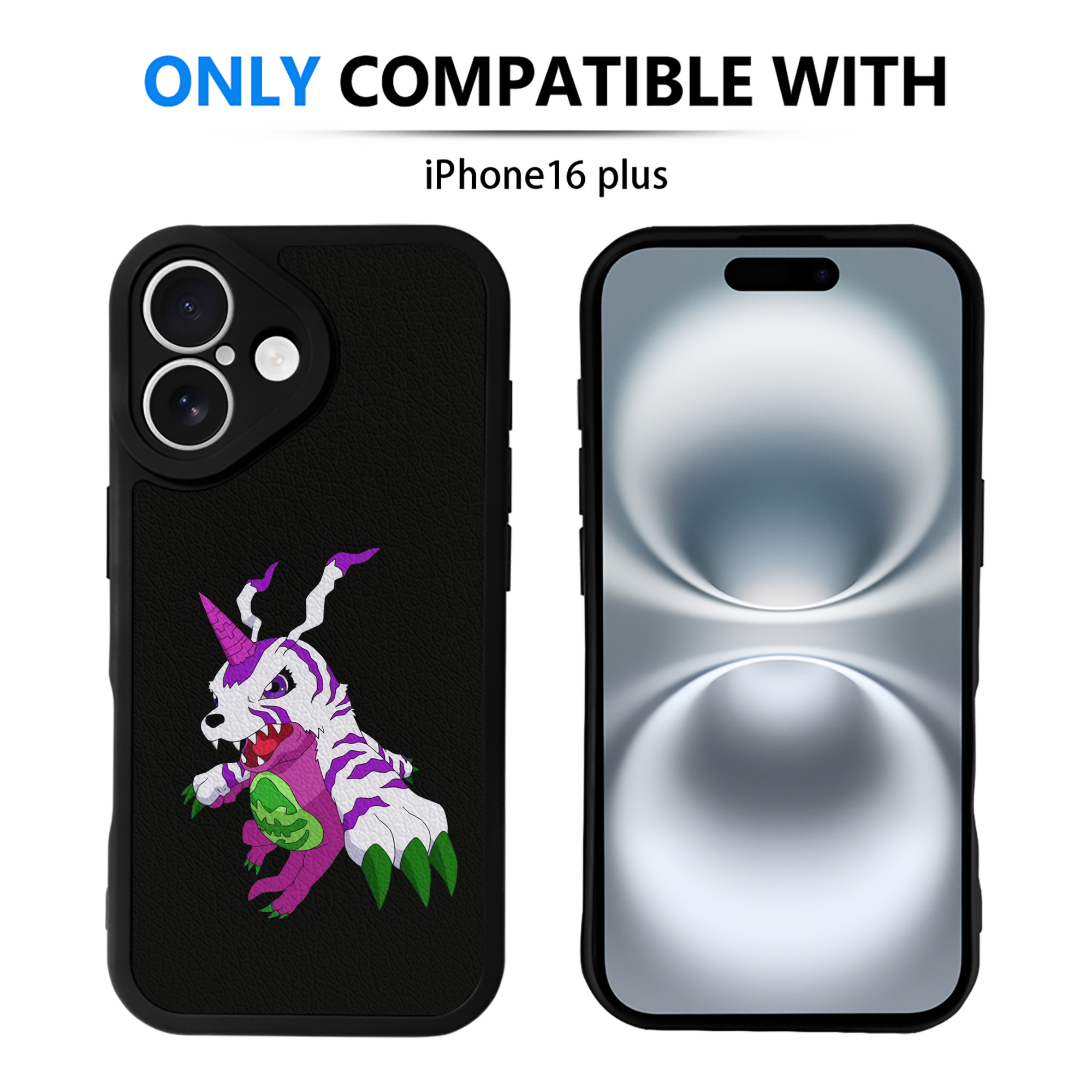 （画像用） Digimon デジタルモンスター/デジモン 【iPhone 16シリーズ対応】シリコンスマホケース（レザー調） 材質：シリコン